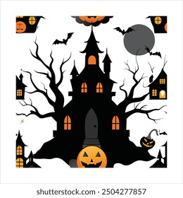  Tauchen Sie ein in die gespenstische Jahreszeit mit dieser schaurigen Geisterhaus-Vektorgrafik. Perfekt für Halloween-Projekte, diese digitale Grafik ist sicher, um Schüttelfrost in den Rücken zu schicken.

