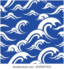 Mergulhe em estilo com este padrão de ondas oceânicas sem costura desenhadas à mão, perfeito para designs de praia, tecido, papel de parede e arte digital, trazendo a tranquilidade do mar para qualquer projeto.