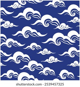 Mergulhe em estilo com este padrão de ondas oceânicas sem costura desenhadas à mão, perfeito para designs de praia, tecido, papel de parede e arte digital, trazendo a tranquilidade do mar para qualquer projeto.