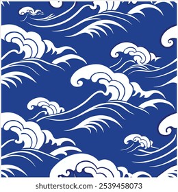 Mergulhe em estilo com este padrão de ondas oceânicas sem costura desenhadas à mão, perfeito para designs de praia, tecido, papel de parede e arte digital, trazendo a tranquilidade do mar para qualquer projeto.