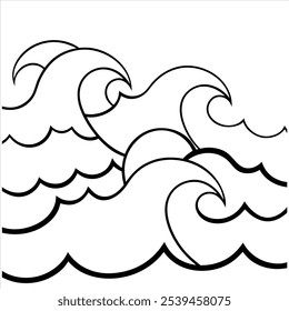 Mergulhe em estilo com este padrão de ondas oceânicas sem costura desenhadas à mão, perfeito para designs de praia, tecido, papel de parede e arte digital, trazendo a tranquilidade do mar para qualquer projeto.