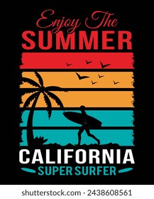 Dive into summer vibes with a super cool California-themed t-shirt design