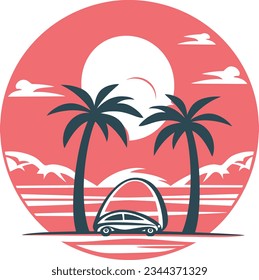 Dive into summer vibes with vivid surf vector set, encapsulating beachy bliss and vibrant energy.