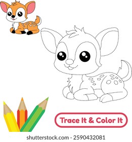 Dive into this detailed deer vector for coloring. Perfect for those who love intricate animal drawings and enjoy creative activities.