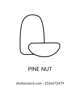 Dive into the world of culinary delights with the visually captivating Pine Nut Line Vector Icon, a representation that captures the essence and significance of this beloved and nutritious nut.
