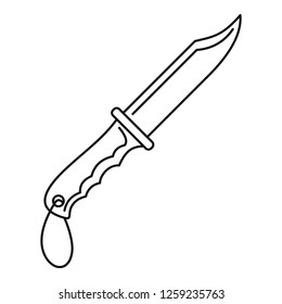 Dive knife icon. Outline dive knife vector icon for web design isolated on white background