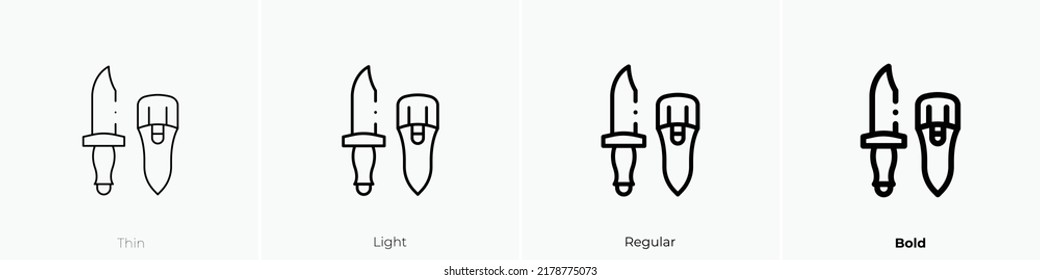 dive knife icon. Thin, Light Regular And Bold style design isolated on white background