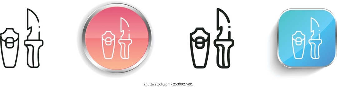 dive knife icon. Thin Linear, Regular and Button Style Design Isolated On White Background