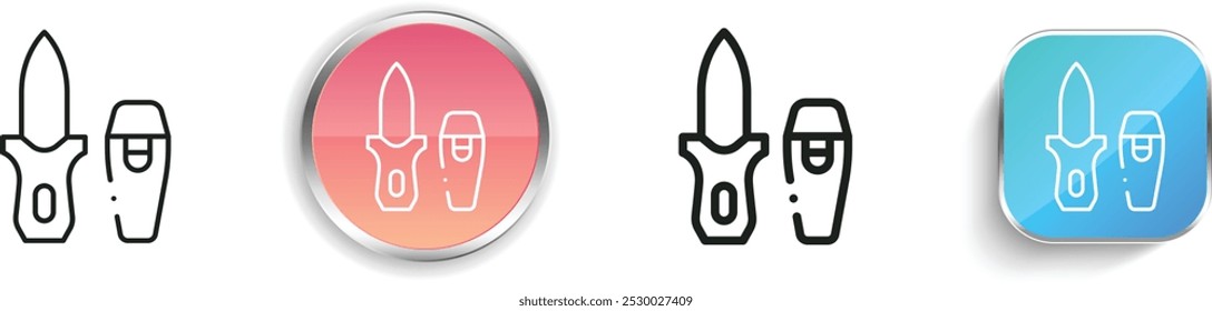 dive knife icon. Thin Linear, Regular and Button Style Design Isolated On White Background