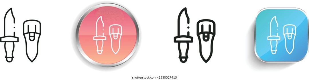 dive knife icon. Thin Linear, Regular and Button Style Design Isolated On White Background