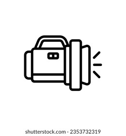 Dive Light Outline Icon Vector Illustration