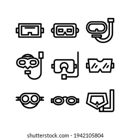 dive mask icon or logo isolated sign symbol vector illustration - Collection of high quality black style vector icons
