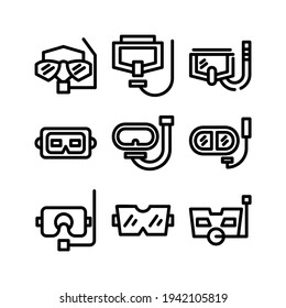 dive mask icon or logo isolated sign symbol vector illustration - Collection of high quality black style vector icons
