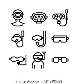 dive mask icon or logo isolated sign symbol vector illustration - Collection of high quality black style vector icons
