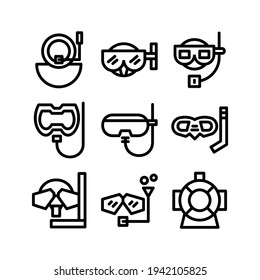 dive mask icon or logo isolated sign symbol vector illustration - Collection of high quality black style vector icons
