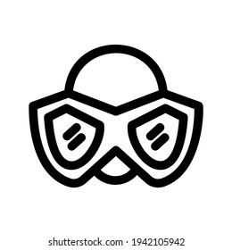 dive mask icon or logo isolated sign symbol vector illustration - high quality black style vector icons
