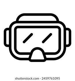 Dive mask icon outline vector. Diver exploring equipment. Ocean underwater swimming tool