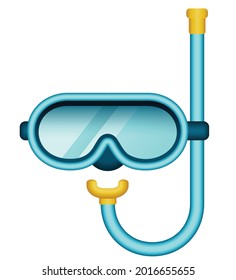 Dive mask and snorkel isolated on white background.Graphic Vector