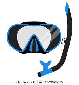 Dive mask and snorkel for professionals.Scuba goggles. Diving goggles Vector illustration