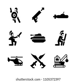 dive, nautical, man and longsword icons in War vector set. Graphics for web and design