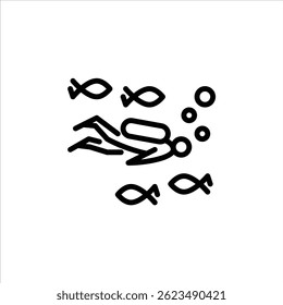 dive outline icon. figure diving line art illustration.