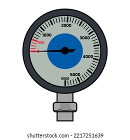 Ilustración vectorial del medidor de presión de buceo.