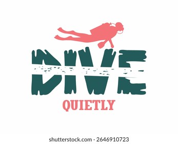 Mergulhe silenciosamente t shirt design minimalista mergulho T para os amantes do oceano