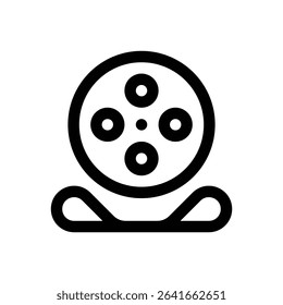 Dive reel. Editable stroke vector icon.