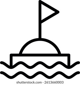 Dive Site Marker Buoy Line Vector Icon Design