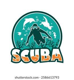 Dive sport logo design illustration vector