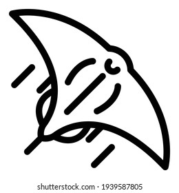 Dive stingray icon. Outline dive stingray vector icon for web design isolated on white background