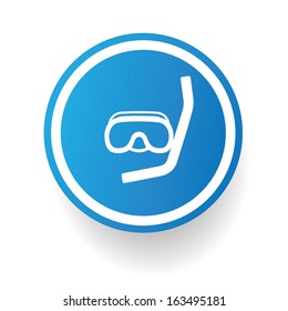 Dive symbol,Blue button,vector