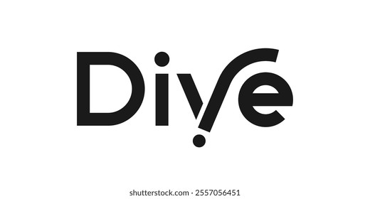 Dive typography lettering logo design vector graphic
