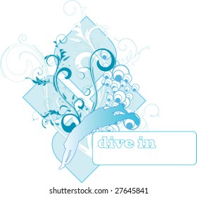 dive in vector background with space for text and flower elements