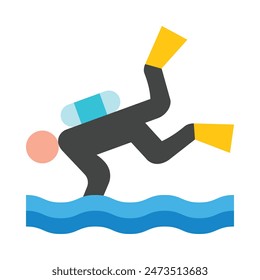 Diseño de iconos planos de Vector de buceo