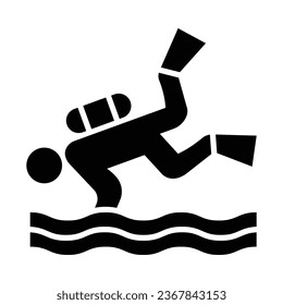 Dive Vector Glyph Icon For Personal And Commercial Use.
