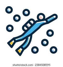 Dive Vector Thick Line Filled Dark Colors Icons For Personal And Commercial Use.

