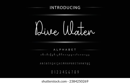 Dive Water signature Font Calligraphy Logotype Script Brush Font Type Font lettering handwritten