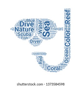 dive word cloud. tag cloud about dive