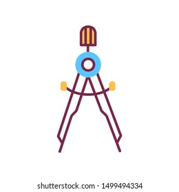 Diveder color line icon. Architect drafting tool concept. School supplies. Sign for web page, mobile app, banner, social media. Editable stroke.