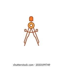 Diveder color line icon. Architect drafting tool concept. School supplies. Sign for web page, mobile app, banner, social media. Editable stroke.