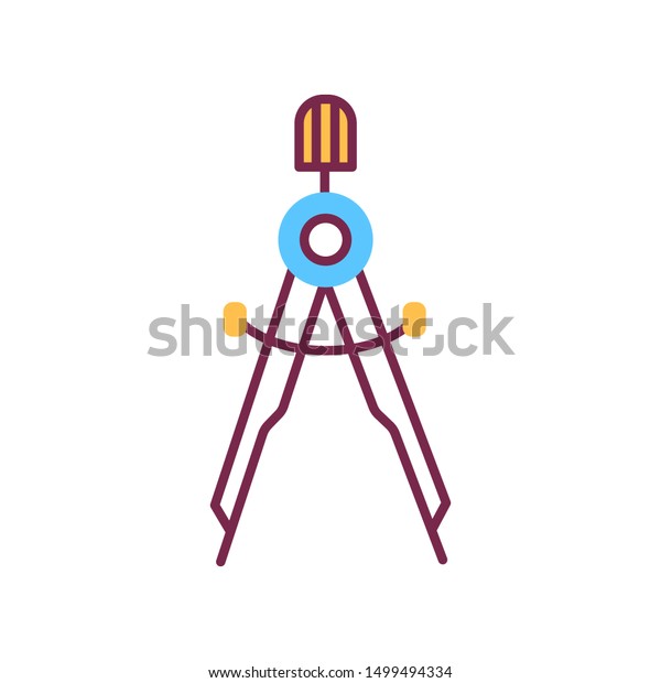 Diveder color line icon. Architect drafting tool\
concept. School supplies. Sign for web page, mobile app, banner,\
social media. Editable\
stroke.