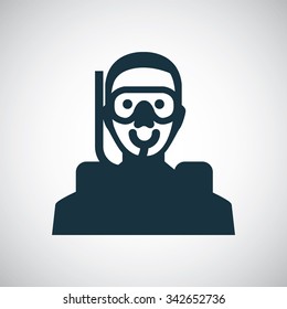 diver aqualung icon, on white background
