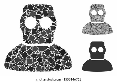 Diver armor composition of joggly items in variable sizes and color tones, based on diver armor icon. Vector abrupt items are united into composition. Diver armor icons collage with dotted pattern.