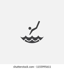 Diver base icon. Simple sign illustration. Diver symbol design from Beach series. Can be used for web, print and mobile