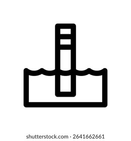 Diver below. Editable stroke vector icon.