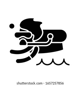 Diver black icon, concept illustration, vector flat symbol, glyph sign.