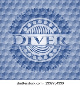 Diver blue polygonal emblem.