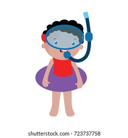 Diver Boy Cartoon Vector Illustration