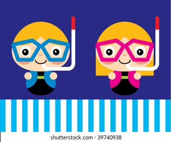 diver boy and girl